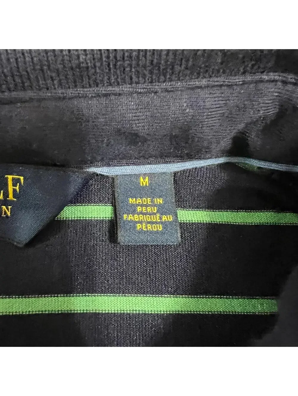 Polo Ralph Lauren Men's Golf Navy & Green Stripped Polo size Medium